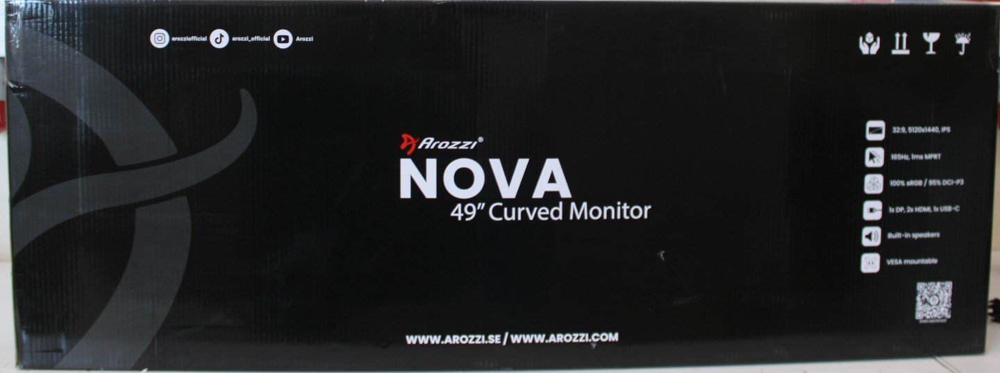 SALE OUT. | Arozzi | Nova | 49 " | VA | 32:9 | 165 Hz | 4 ms | 5120 x 1440 pixels | 350 cd/m² | HDMI ports quantity 2 | Black | Warranty 24 month(s) | DAMAGED PACKAGING, MISSING KEY, STICKERS AND USB-C CABLE