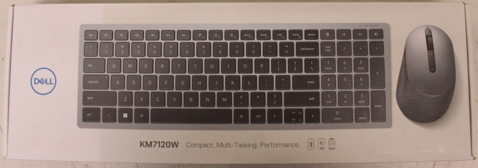 SALE OUT. Dell Keyboard and Mouse KM7120W Wireless US/LT | SALE OUT. Dell Pro Plus KM7120W | Keyboard and Mouse Set | Wireless | Mouse included | Bluetooth | Wireless connection | Lithuanian | Titan Gray | DEMO, UNPACKED BATTERIES