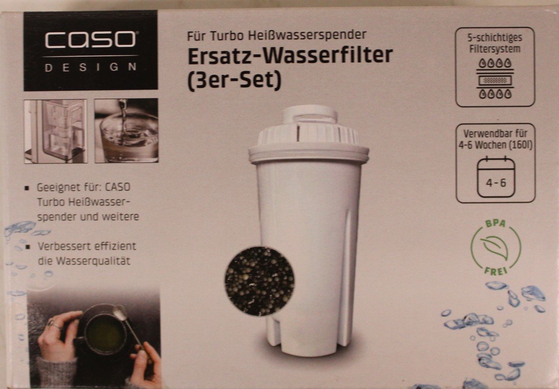 SALE OUT. Caso Spare filter for Turbo-hot water dispenser, 3 filters | Caso Spare filter for Turbo-hot water dispenser, 3pcs | DAMAGED PACKAGING
