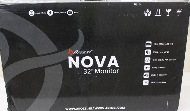 SALE OUT. Arozzi Nova 32" IPS, 180Hz, Computer Monitor - Purple | SALE OUT. Nova | 32 " | IPS | QHD | 16:9 | 180 Hz | 1 ms | 2560 x 1440 pixels | 300 cd/m² | HDMI ports quantity 2 | Purple | Warranty 24 month(s) | DAMAGED PACKAGING, SCRATCHED EDGES