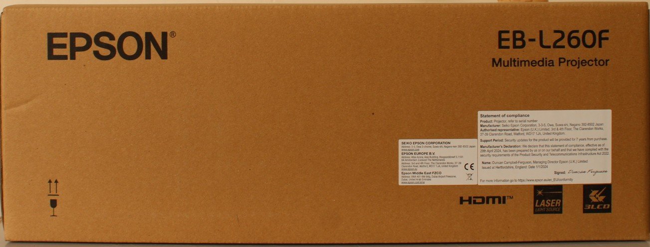 SALE OUT. Epson EB-L260F Full HD 3LCD Projector 1920x1080/4600 Lm/16:9/2500000:1, White | SALE OUT. Epson | EB-L260F | Full HD (1920x1080) | 4600 ANSI lumens | White | DAMAGED PACKAGING | Wi-Fi